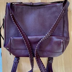 All Saints Kita Leather Backpack Burgundy